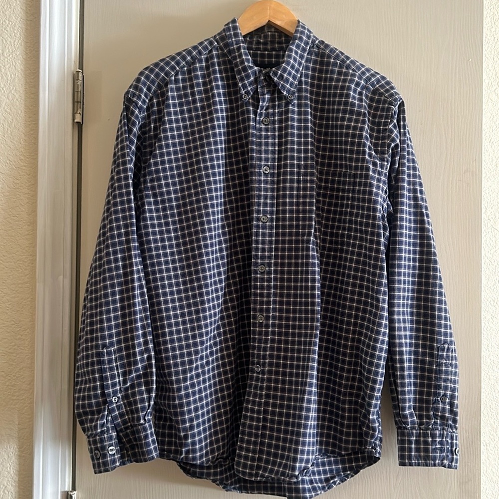 Eddie bauer men’s plaid flannel 100% cotton long sleeve shirt
